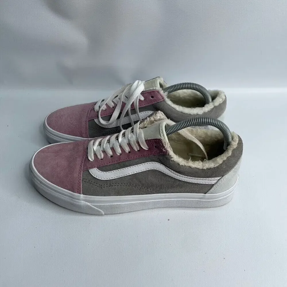 Vans Old Skool Pig Suede Multicolor Sherpa Lined‎ Skate Shoe Mens Size 8.5 / W10
